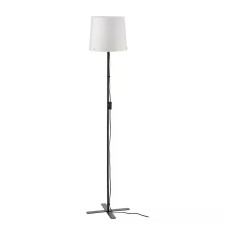Lampadar LED, 13 W, 150 cm, abajur 30 cm, baza otel, abujar plastic polipropilenic, Alb/Negru