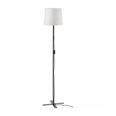 Lampadar LED, 13 W, 150 cm, abajur 30 cm, baza otel, abujar plastic polipropilenic, Alb/Negru foto