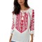 Bluza dama tip ie R25 alb/rosu bordo marimea S