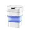Cos gunoi inteligent pliabil cu senzor miscare, 5L, ABS+silicon, alb, automat, interior, dreptunghiular, anti-amprenta
