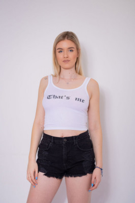 Top cu imprimeu text &amp;quot;That&amp;#039;s me&amp;quot; Pull&amp;amp;Bear foto