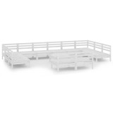 Cumpara ieftin Set mobilier de gradina, 13 piese, alb, lemn masiv de pin