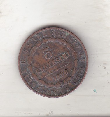 bnk mnd Sardinia 3 centesimi 1826 foto