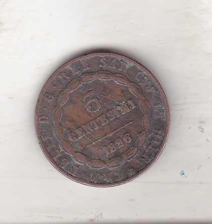 bnk mnd Sardinia 3 centesimi 1826