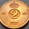Moneda 2 ORE - SUEDIA, anul 1965 * cod 3525 A