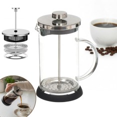 Cafetiera Cu Piston Pentru Cafea Si Ceai Koken, Presa franceza cu infuzor 1000 ML, sticlă borosilicată termorezistentă și oțel inoxidabil 304, -20 ℃ +