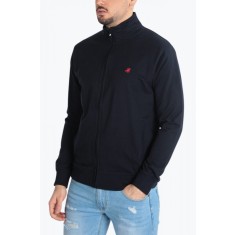 Bluza barbati cu fermoar si maneca lunga bleumarin inchis, 2XL