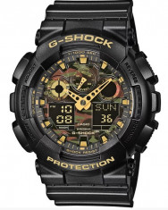 Ceas Sport Casio G-SHOCK GA-100 Black&amp;amp;Gold -NOU ! NEGRU MAT-CALITATEA 1 foto