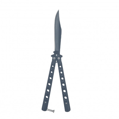 Cutit fluture Butterfly, Balisong, 24 cm, mode gauri fantoma, culoare negru foto