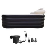 Cada gonflabila Premium pentru copii, adulti, familie, rol de tratament SPA, cu pompa electrica si accesorii, 152 cm x 82 cm x 50 cm, negru