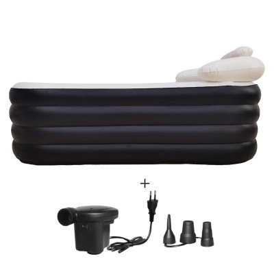 Cada gonflabila Premium pentru copii, adulti, familie, rol de tratament SPA, cu pompa electrica si accesorii, 152 cm x 82 cm x 50 cm, negru foto