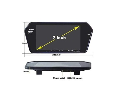 Monitor camera marsarier tip oglinda cu functie video MP5 si bluetooth 12V foto