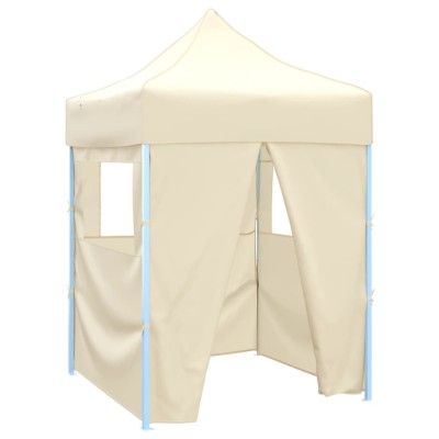 vidaXL Cort de petrecere pliabil cu 4 pereți, crem, 2 x 2 m, oțel foto