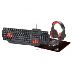 Kit Gaming 4 in 1 Gembird, Tastatura, Mouse, Mouse pad, Casti foto