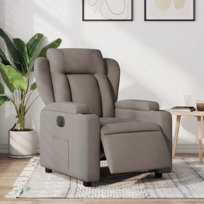 Gossi fotoliu rabatabil electric, gri taupe, material textil foto
