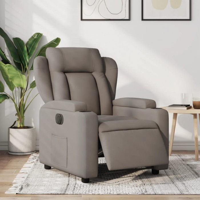 Gossi fotoliu rabatabil electric, gri taupe, material textil