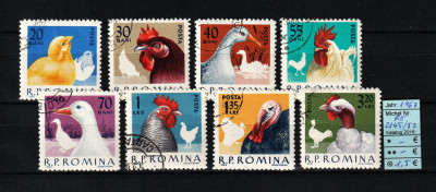 Rom&amp;acirc;nia, 1963 | Păsări domestice de rasă - Găini, Curcani | Serie Completă | aph foto