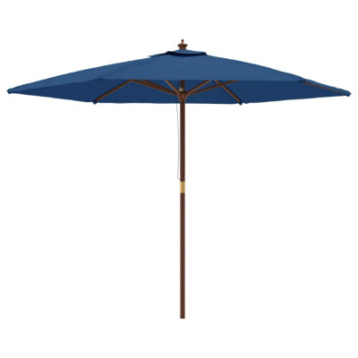 Umbrela de soare de gradina stalp din lemn, albastru, 299x240cm GartenMobel Dekor foto
