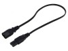 Cablu IEC C7 mamă - IEC C8 tată, 0,5m, 2x0,75mm2, negru, 2,5A