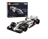 Set de constructie Masina de curse, 1235 piese, alb / negru, 50 x 22 cm, Lean 23658