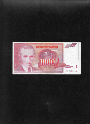 Iugoslavia Yugoslavia 1000 dinara dinari 1992 seria6489611 foto