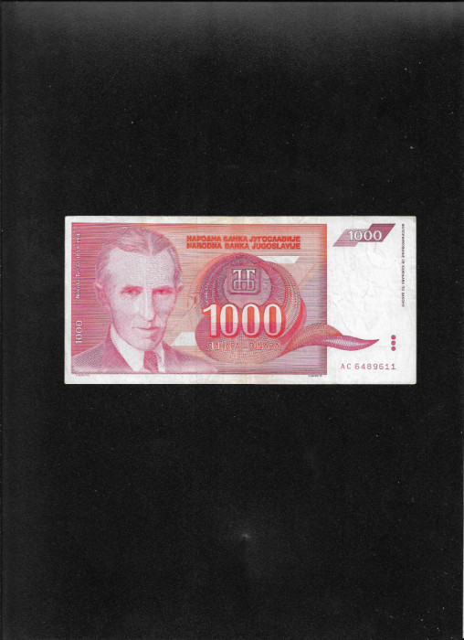 Iugoslavia Yugoslavia 1000 dinara dinari 1992 seria6489611