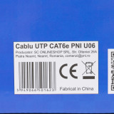 Cumpara ieftin Cablu UTP CAT6 PNI U06 cu 4 perechi de fire torsadate 0.50 mm CCA, pentru internet si sisteme de supraveghere, rola 305m