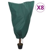 VidaXL Huse pentru plante din fleece cu șnur 8 buc. 70 g/m&sup2; 0,8x1 m