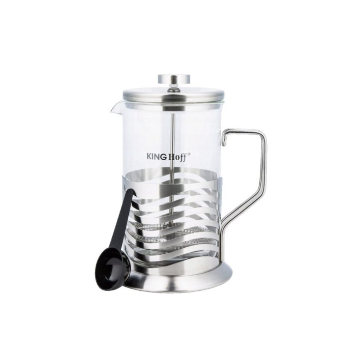 Infuzor pentru ceai si cafea, ceainic presa, capacitate 600 ml, din sticla, Kinghoff