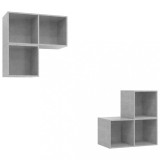 Cumpara ieftin Set de dulapuri TV, 4 piese, gri beton, lemn prelucrat