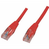 Cablu UTP CAT5e mufat 3m patch cord rosu, Oem