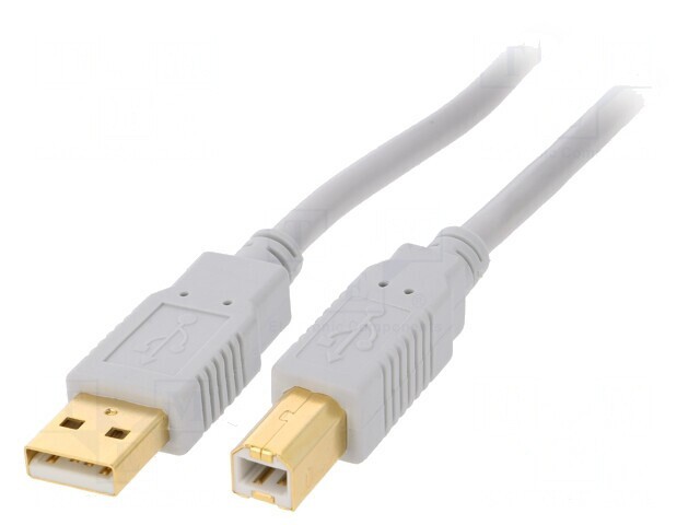 Cablu USB 2.0 A-B Aurit 1m Gri