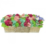 Aranjament floral personalizabil cu licheni stabilizati in cutie cadou (Multicolor), Eventissimi&reg;