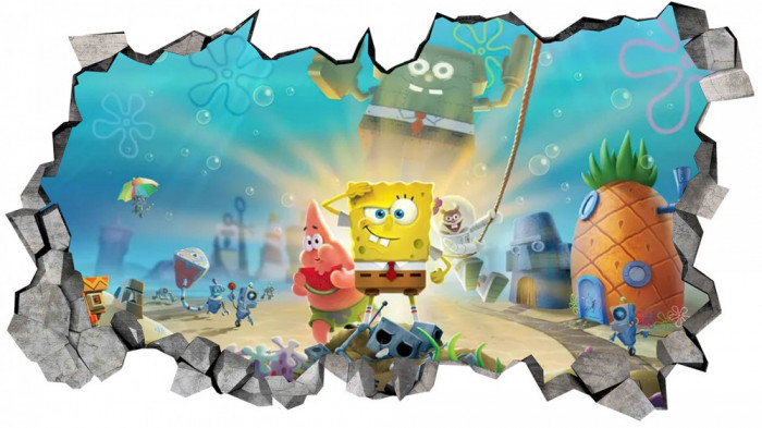 Sticker decorativ, SpongeBob, Albastru, 90 cm, 8264ST-4