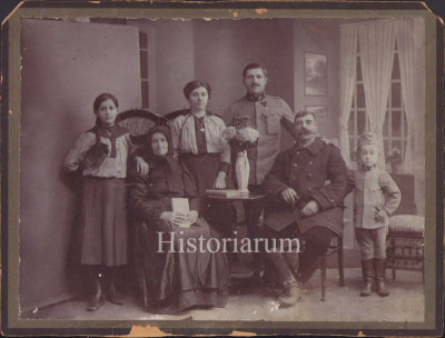 HST P2/354 Poză militar austro-ungar + copil &amp;icirc;n uniformă militară Transilvania foto