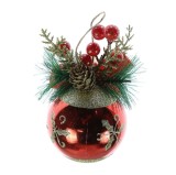 Glob de Craciun, rosu + auriu, SY23Q-WYM-0120, 8 cm, plastic, rotund