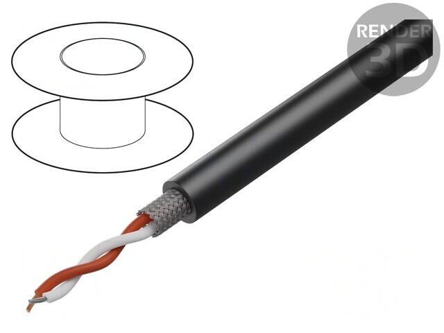 Cablu Microfon Negru 2x0,35mm2 OFC