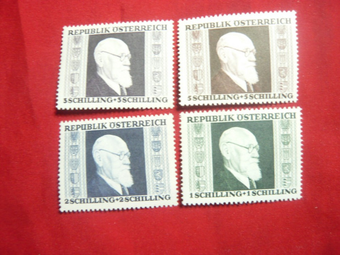Serie Karl Renner 1946 Austria , 4 valori