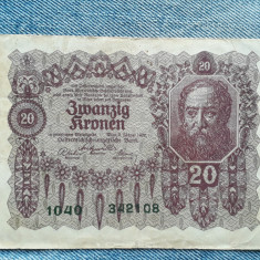 20 Kronen 1922 Austria / coroane / seria 342108
