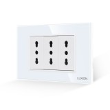 Cumpara ieftin Priza Tripla cu Rama din Sticla LUXION, Standard Italian, 3M SmartElectro IntelligentHouse