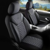 Cumpara ieftin Set Huse Scaune Auto pentru Peugeot 207 - Panda Paris, negru gri, 11 piese