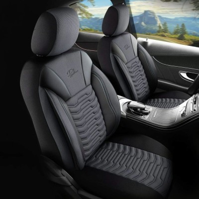 Set Huse Scaune Auto pentru Suzuki Swift - Panda Paris, negru gri, 11 piese foto