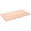 Blat de masa, 100x60x(2-4) cm, lemn masiv de stejar netratat, DKD Home Decor