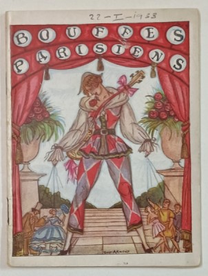 BOUFFES PARISIENS , CAIET - PROGRAM IN LIMBA FRANCEZA , EDITIE INTERBELICA , CONTINE SI RECLAME foto