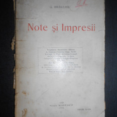 Garabet Ibraileanu - Note si impresii (1920, prima editie, necesita relegare)