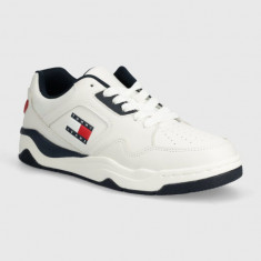 Tommy Jeans sneakers TJM LOGO EXECUTION BASKET culoarea alb, EM0EM01379