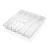 Cumpara ieftin Organizator pentru tacamuri si ustensile bucatarie, 9 compartimente, transparent, 385 x 430 mm