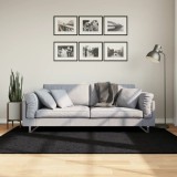 vidaXL Covor pufos &quot;PAMPLONA&quot; cu fire &icirc;nalte, negru modern, 140x200 cm