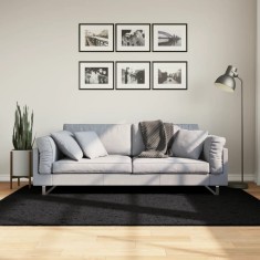 vidaXL Covor &bdquo;OVIEDO&rdquo;, fire scurte, negru, 140x200 cm 375557