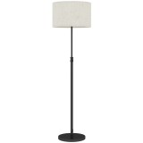HOMCOM Lampă de podea cu telecomandă, reglabilă pe &icirc;nălțime, abajur din material textil, suport metalic, luminozitate reglabilă, comutator de picior,